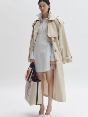 Classic Beige Oversized Trench Coat - Timeless Outerwear